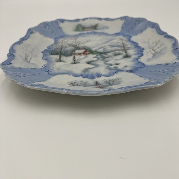 Vintage‎ Hand Painted Winter Scene Decorative Plate Signed 1976 - Picture 12 of 14
